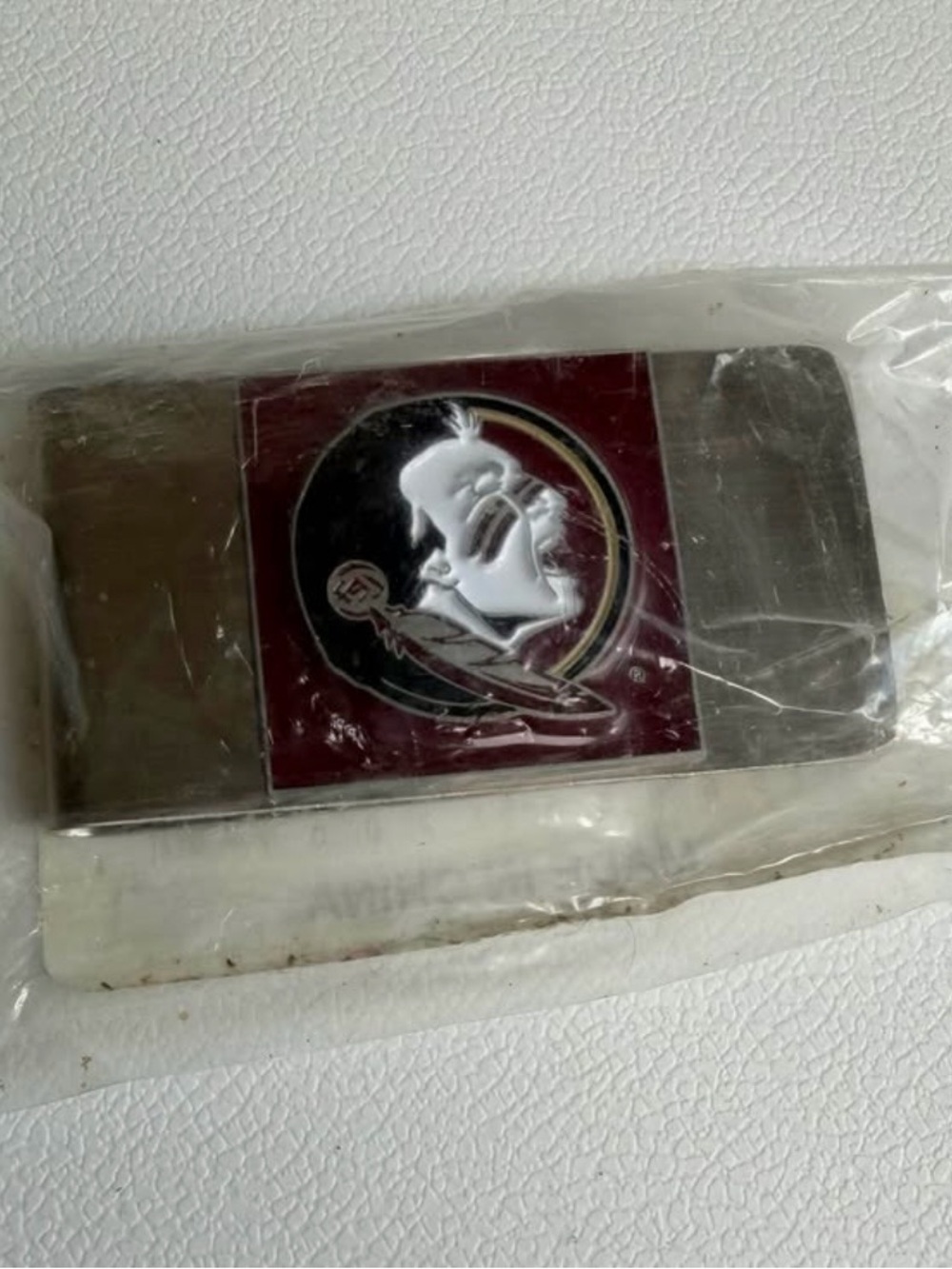 Vintage Florida State Seminoles Metal Money Clip FSU Logo NOS